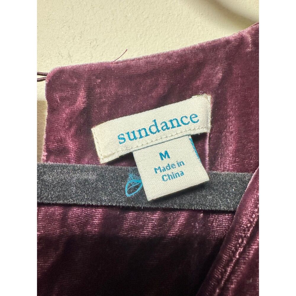 SUNDANCE Aviana Velvet Jumpsuit, Silk Blend, Deep Burgundy, Sz M - Picture 15 of 16